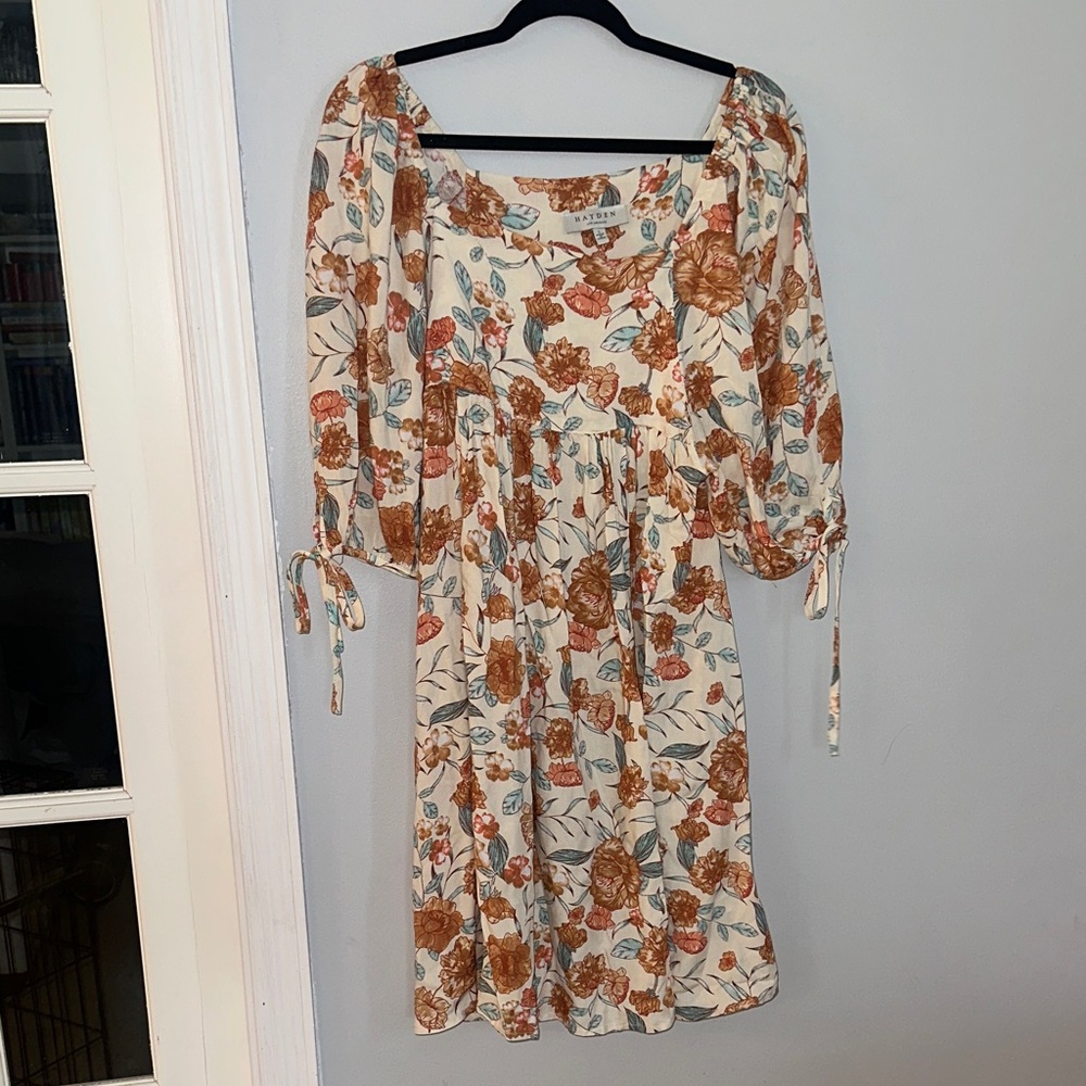 Hayden Cream and Orange Floral Dress